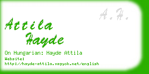 attila hayde business card